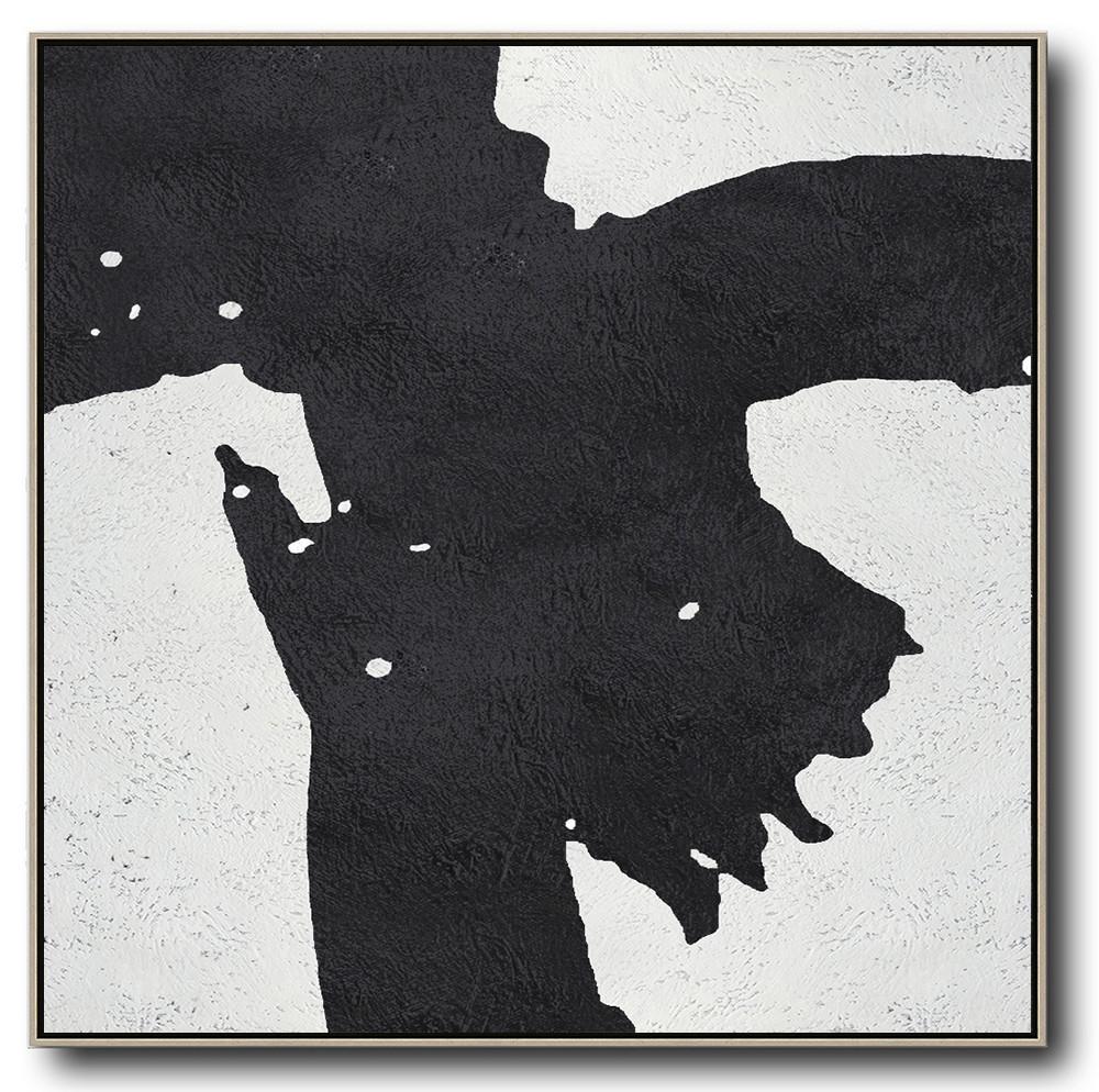 Minimal Black and White Painting #MN92A - Click Image to Close